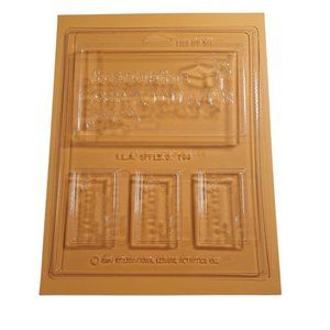 Vintage Candy Mold Congratulations Graduate Bar Polymer Clay Fondant 1984 Soap